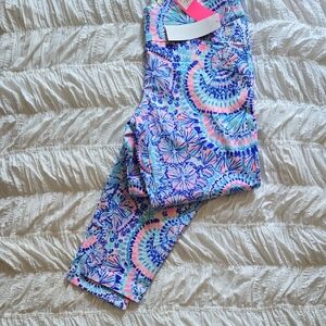 Lilly Pulitzer Blue and Pink Twill Leggings